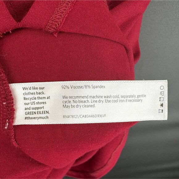 Eileen Fisher Women's Sleeveless Shift Dress XXS Burgundy Viscose Casual Classic - Picture 4 of 7